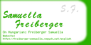samuella freiberger business card